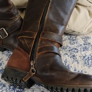 Timberland Two-Tone Leather Heeled Boots